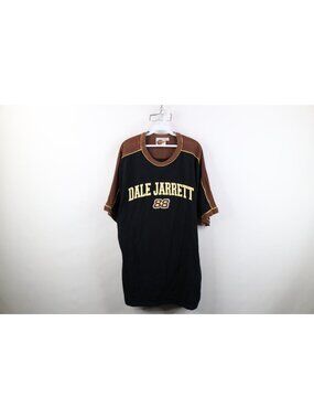 Vintage 90s Y2K Nascar Mens XL Spell Out Dale Jarrett Racing Ringer T-Shirt